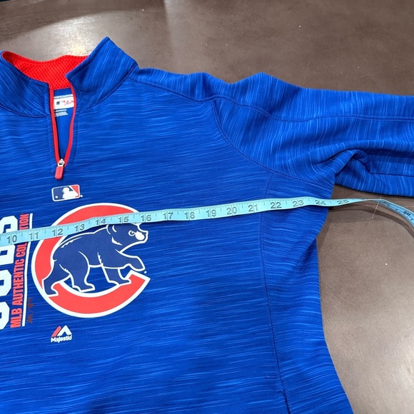 Chicago Cubs Majestic Blue and Red ThermaBase Jacket - Picture 9 of 10